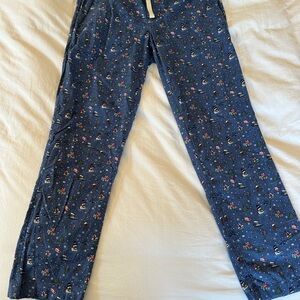 Blue Holiday Print Pajama Pants